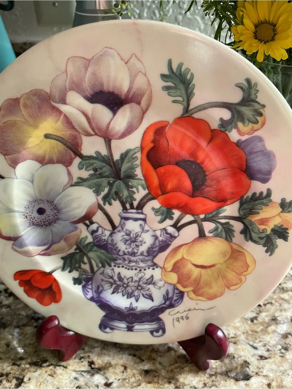 Vintage Limoges l. Godinger decorative flower plates (2)
